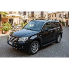 Бокові пороги Allmond Black (2 шт., алюміній) для Chery Tiggo 3 2005- рр