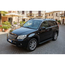Бокові пороги Allmond Black (2 шт., алюміній) для Chery Tiggo 3 2005- рр