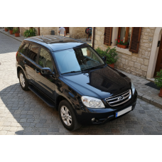 Боковые пороги Bosphorus Black (2 шт., алюминий) для Chery Tiggo 3 2005- гг