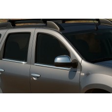 Накладки на дзеркала варіант 1 (2 шт) OmsaLine - Італійська нержавійка для Nissan Terrano 2014- рр