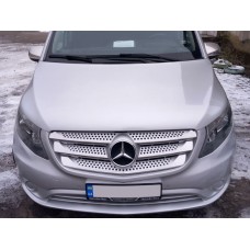 Накладки на решетку 2014-2020 (5 шт, нерж) Carmos - Турецкая сталь для Mercedes Vito/V-class W447 2014- гг