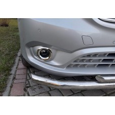 Накладки на противотуманки (2 шт., нерж) для Mercedes Vito / V-class W447 2014- рр