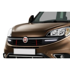 Накладки на решітку радіатора (2015-2025, 2 шт., нерж.) для Fiat Doblo II рр