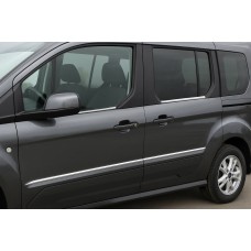 Нижні молдинги стекол (4 шт., Нерж) для Ford Connect 2014-2021 рр