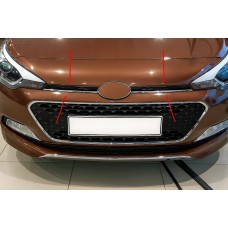 Накладки на решітку 2014-2018 (2 шт, нерж) для Hyundai I-20 рр
