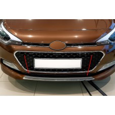 Накладка на решетку бампера 2014-2018 (нержавейка) для Hyundai I-20