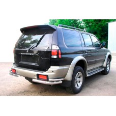 Задні подвійні куточки (2 шт, нерж) для Mitsubishi Pajero Sport 1996-2007 рр