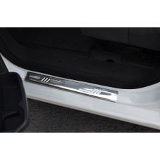 Накладки на пороги (Omsa, 2 шт., нерж.) для Fiat Scudo 2007-2015 рр