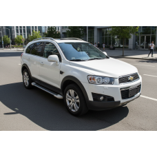 Бокові пороги Allmond White (2 шт., Алюміній) для Chevrolet Captiva 2006-2019 рр