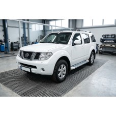 Боковые Подножки Allmond White (2 шт., Алюминий) для Nissan Pathfinder R51 2005-2014 гг