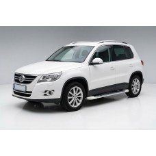 Бокові пороги Allmond White (2 шт., алюміній) для Volkswagen Tiguan 2007-2016 рр