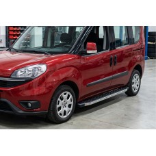 Бокові пороги BlackLine (2 шт, алюміній) Максі база для Fiat Doblo II 2010-2022 рр