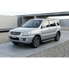 Бокові пороги BlackLine (2 шт, алюміній) для Kia Sportage 2004-2010 рр