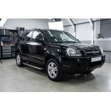 Боковые Подножки BlackLine (2 шт, Алюминий) для Hyundai Tucson JM 2004- гг
