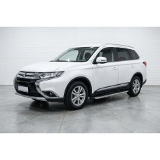 Боковые Подножки BlackLine (2 шт, Алюминий) для Mitsubishi Outlander 2012-2021 гг