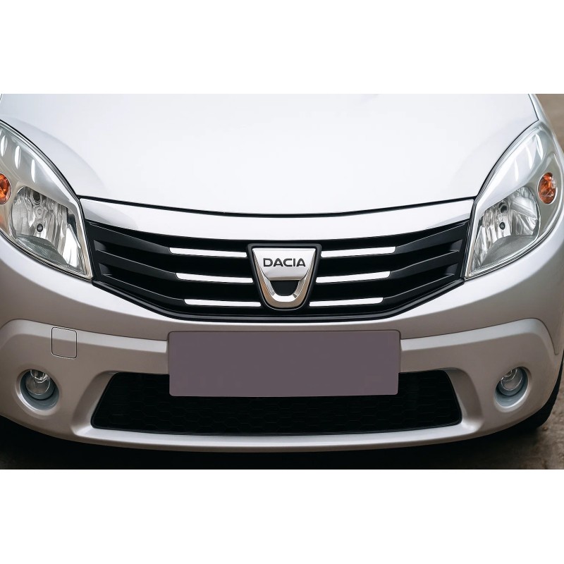 Накладка на переднюю решетку (нержавейка) для Dacia Sandero 2007-2013 гг