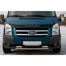 Накладка на решітку радіатора (2 шт, нерж) Carmos - Турецька сталь для Ford Transit 2000-2014 рр