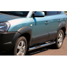 Бічні труби BB002 (2 шт., нерж.) для Hyundai Tucson JM 2004- рр