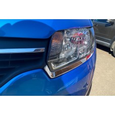 Накладки на фари (2 шт, нерж) для Renault Sandero 2013-2022 рр