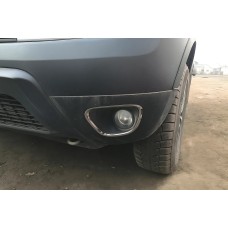 Накладки на противотуманные фары 2010-2013 (2 шт., нержавейка) для Dacia Duster