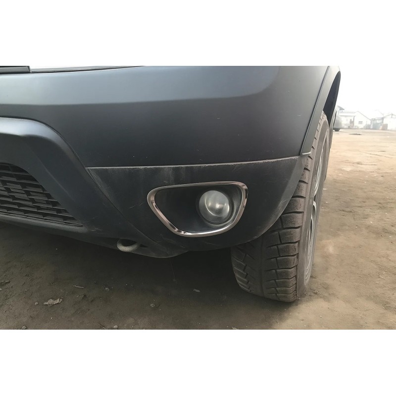 Накладки на противотуманные фары 2010-2013 (2 шт., нержавейка) для Dacia Duster Накладки на противотуманные фары 2010-2013 (2 шт., нержавейка) для Dacia Duster
