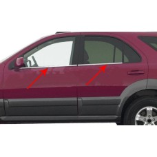 Окантовка вікон (4 шт, нерж) Carmos - Турецька сталь для Kia Sorento 2002-2009 рр