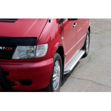Бокові пороги Allmond Grey (2 шт., алюм.) для Mercedes Vito W638 1996-2003 рр