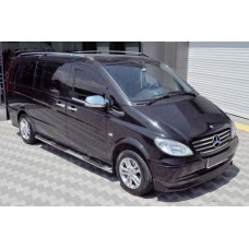 Бічні труби (2 шт., Нерж.) d60, Довга база для Mercedes Vito W639 2004-2014 рр