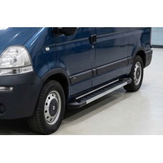 Бокові пороги RedLine V1 (2 шт., Алюміній) Довга база для Nissan Interstar 2002-2010 рр