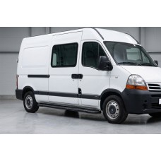 Бокові пороги Bosphorus Black (2 шт., Алюміній) Коротка база для Nissan Interstar 2002-2010 рр