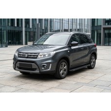 Бокові пороги Allmond Black (2 шт., Алюміній) для Suzuki Vitara 2015- рр