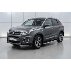 Бокові пороги Maydos V1 (2 шт., Алюміній -2026 нерж) для Suzuki Vitara 2015- рр