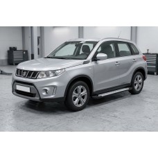 Бокові пороги Allmond Grey (2 шт., Алюміній) для Suzuki Vitara 2015- рр
