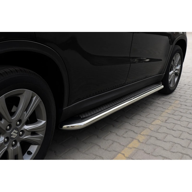 Боковые пороги Maydos V2 (2 шт., алюминий -2025 нерж) для Suzuki Vitara 2015- гг