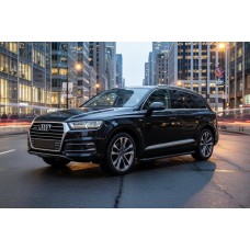 Бокові пороги Allmond Black (2 шт., Алюміній) для Ауди Q7 2015-2026 рр
