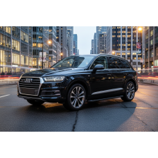 Бокові пороги Allmond Black (2 шт., Алюміній) для Ауди Q7 2015- рр