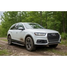 Боковые Подножки Tayga Grey (2 шт., Алюминий) для Ауди Q7 2015–2026 гг