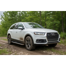 Боковые Подножки Tayga Grey (2 шт., Алюминий) для Ауди Q7 2015- гг