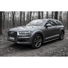 Бокові пороги Maydos V2 (2 шт., Алюміній -2025 нерж) для Ауди Q7 2015- рр