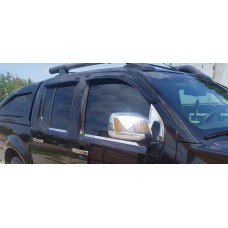 Накладки на дзеркала (2 шт, пласт.) Без повторювача повороту для Nissan Navara 2006-2015 рр