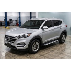 Бокові пороги Line (2 шт., Алюміній) для Hyundai Tucson TL 2016-2021 рр