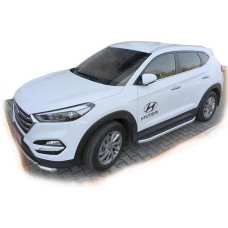 Бокові пороги Fullmond (2 шт., Алюміній) для Hyundai Tucson TL 2016-2021 рр