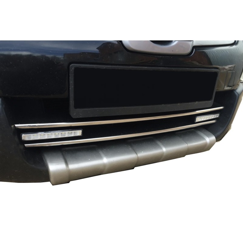 Смужки на нижню решітку (2 шт., нерж) Carmos - Турецька сталь для Nissan Qashqai 2007-2010 рр
