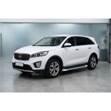 Бокові пороги Allmond White (2 шт., Алюміній) для Kia Sorento III UM 2014-2020 рр