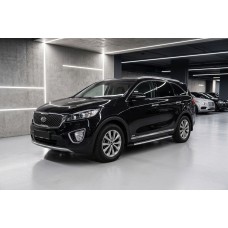 Бокові пороги Bosphorus Grey (2 шт., Алюміній) для Kia Sorento III UM 2014-2020 рр