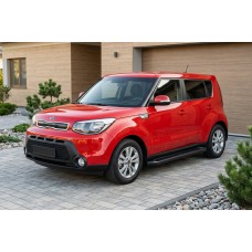 Бокові пороги Allmond Black (2 шт., Алюміній) для Kia Soul II 2013-2018 рр