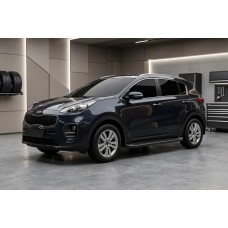Бокові пороги Allmond Black (2 шт., алюміній) для Kia Sportage 2015-2021 рр