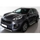 Боковые пороги Allmond Grey (2 шт., алюминий) для Kia Sportage 2015-2021 гг