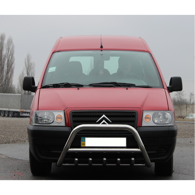 Кенгурятник WT003 (нерж) d60, без надписи для Citroen Jumpy 1996-2007 гг