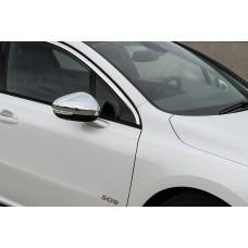 Накладки на дзеркала (2 шт, нерж) для Peugeot 508 2010-2018 рр
